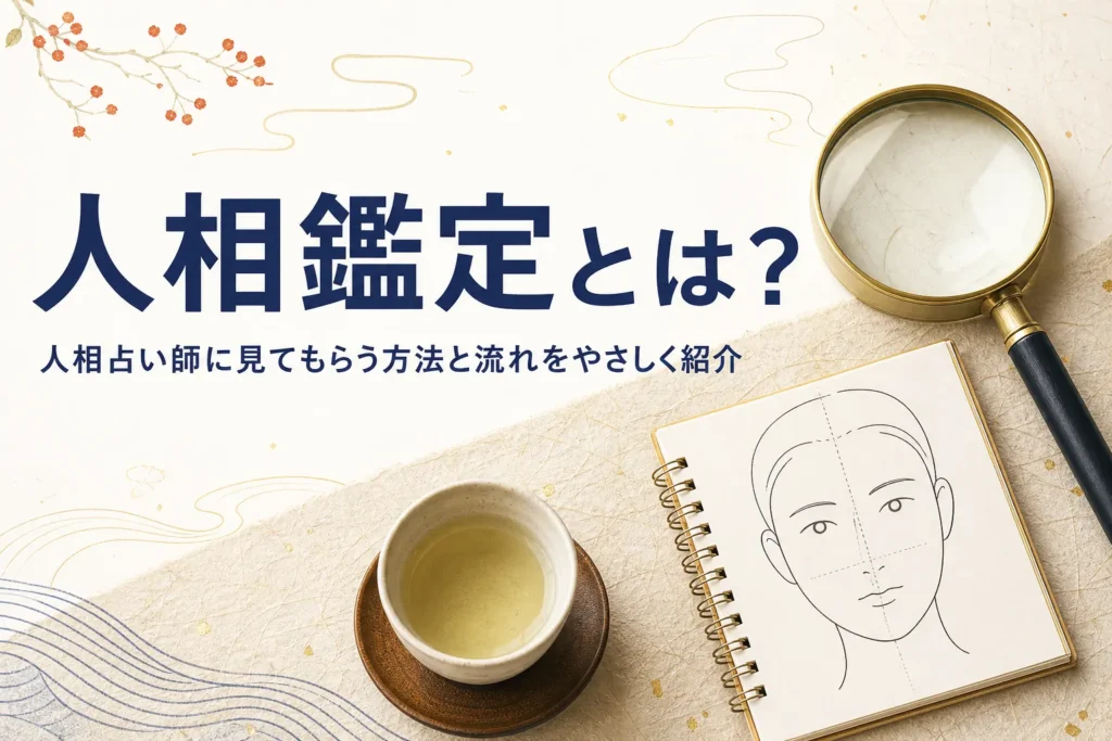 天眼鏡と手帳に「人相鑑定とは？」の文字が入ったアイキャッチ